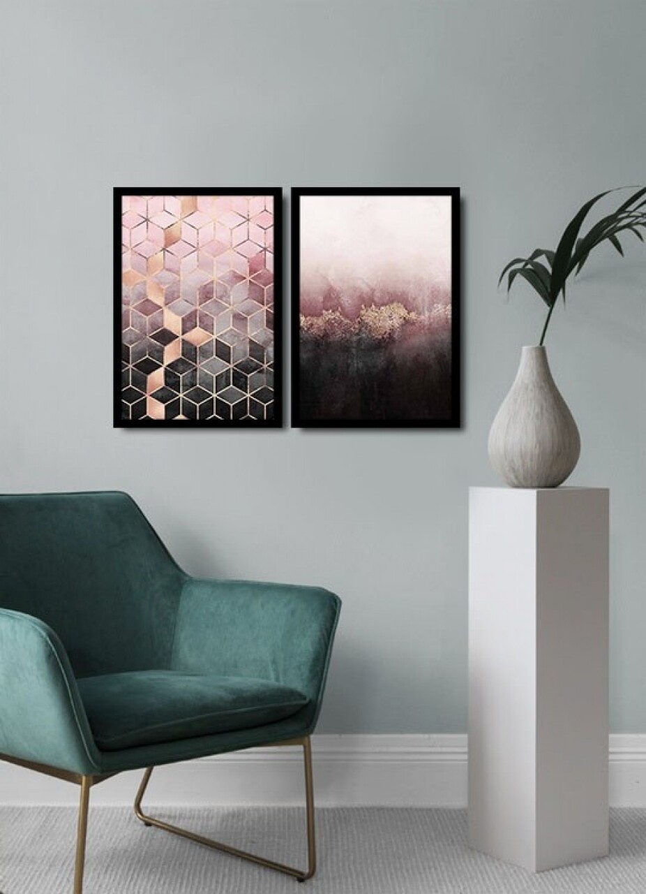 Set 2 tablouri decorative, Alpha Wall, Forest, 36x51 cm - imagine 3